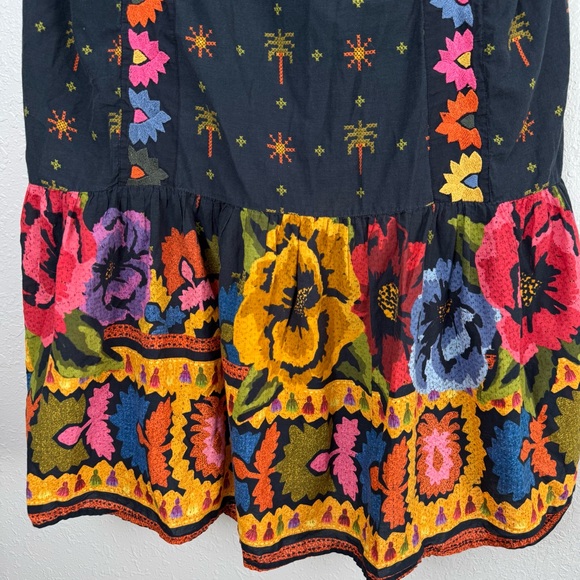 Anthropologie Farm Rio embroidered strapless black folklore maxi dress 1X - Picture 5 of 12